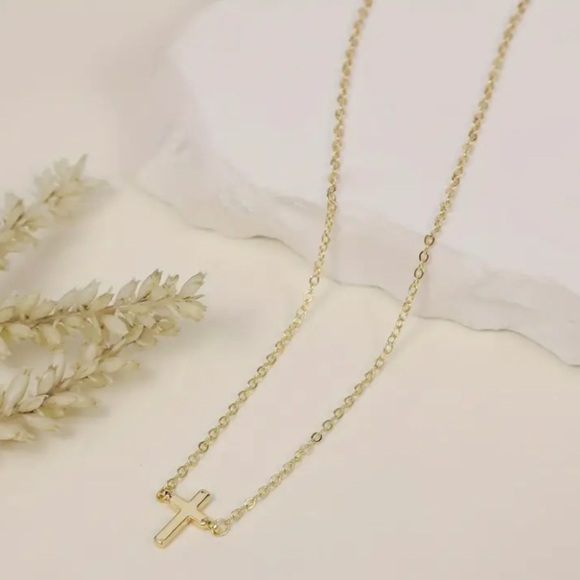 BOGO! Dainty Cross necklace in Gold color - Boutique NEW - Picture 3 of 6